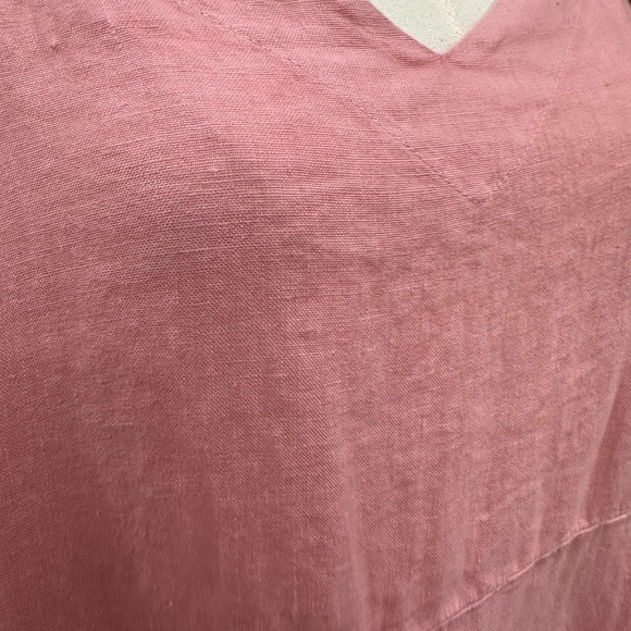 Match Point 100% Linen Elegant Pink Women's Top Size Large - Picture 2 of 6
